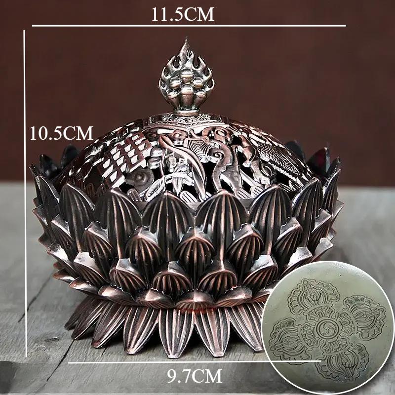 1pc Metal Lotus Incense Burner Ornament Buddha Hall Decor Incense Burner Incense Set Incense Insert Sacrificial Accessories