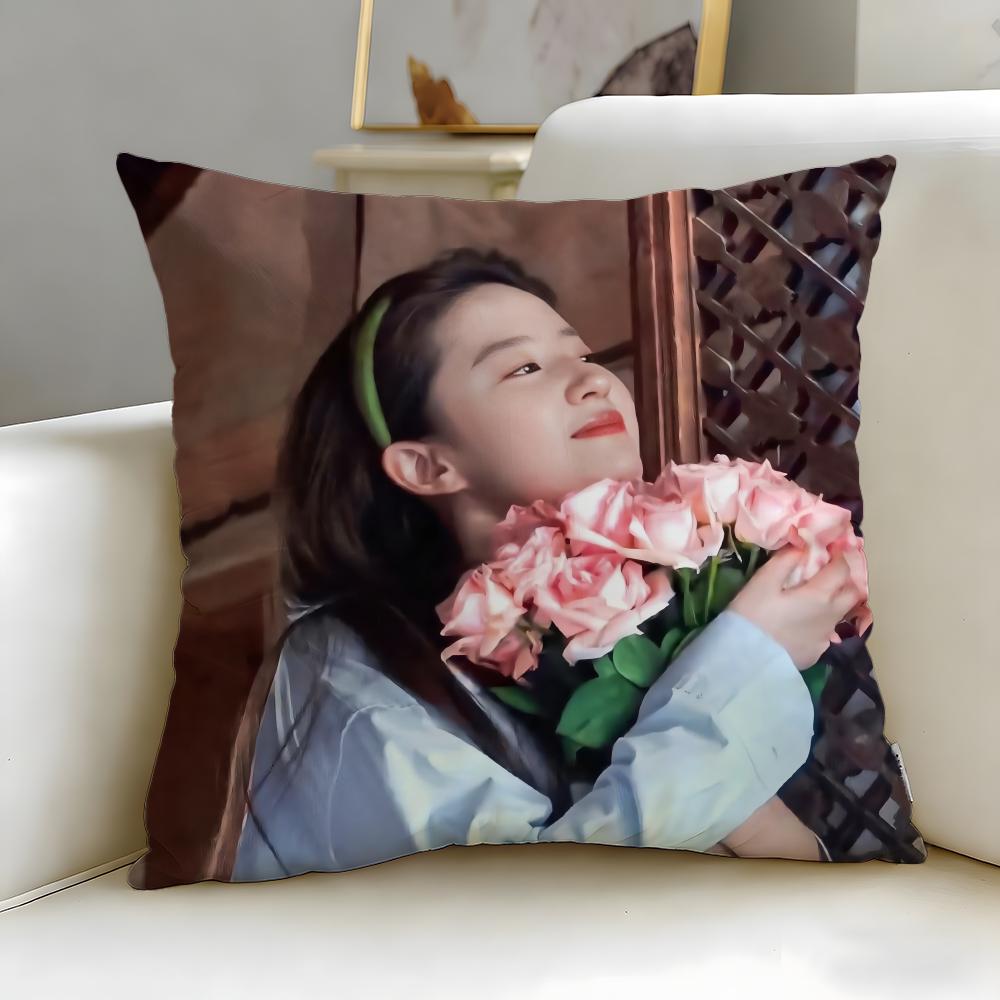 

popular actress Liu Yifei Cushion Cover Soft & Easy-Wash Pillow Case – Versatile for Couch, Bed, Travel and Office 30cmx30cm