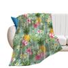 Yellow Pineapple Throw Blanket Tropical Fruit Flannel Blanket Cartoon Style Soft Sofa Couch Office Flannel Blankets for Kid Teen