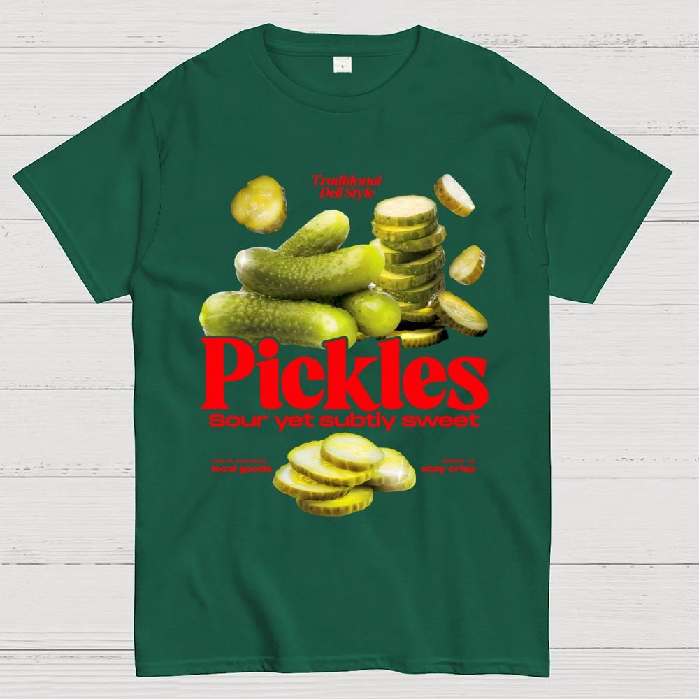 Retro Pickle Commercial Unisex 100% Cotton Summer Casual Cool Loose T-Shirt