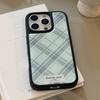 Suitable for vintage green plaid patterns16Apple17promax Phone case iphone15Epoxy anti-drop protection13Hard11Korean Style