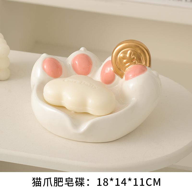 Dozator de Săpun cu Gheare de Pisică Drăguț Hotel Ceramic Sticlă pentru Spălarea Mâinilor Suport pentru Periuțe de Dinți Farfurie pentru Săpun Accesorii Consumabile pentru Baie Acasă