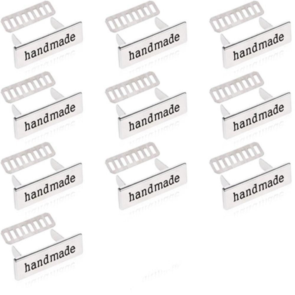 

Alloy Handmade Metal Labels Tags 36*10mm Rectangle Alloy Tags For Shoes