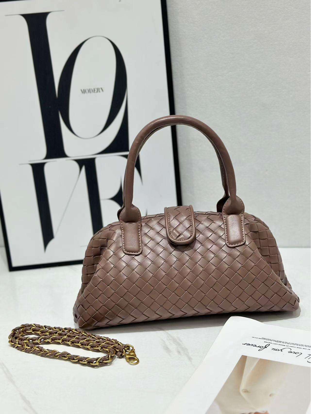 

Женская сумка через плечо Boston из натуральной кожи, плетеная вручную 33*11*17CM (Regular, No Mark)