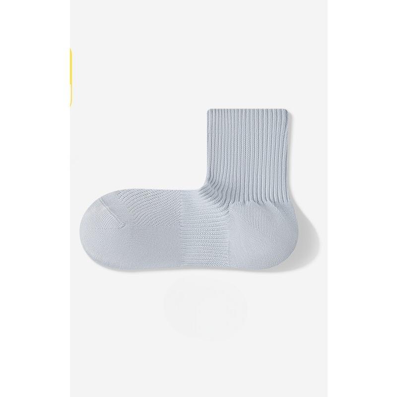 Spring and Summer Pure Cotton Mid-calf Socks for Women, Mesh Breathable, Thin, Antibacterial and Deodorizing Sports Cotton Socks