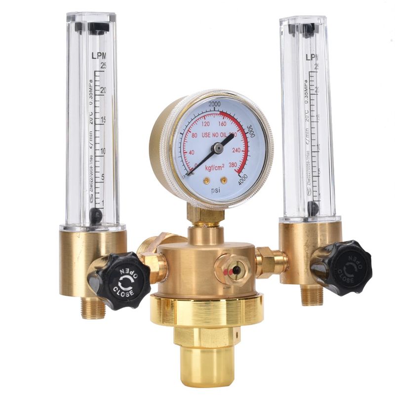 Aug. Dual Tube Regulator G5/8" Male Threaded Connection As Pressure Reducer Flow Meter For Welding Systems