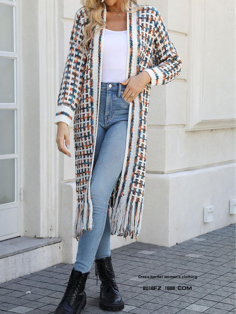 New Spring Arrivals Oversized Ruffled Long Cardigan Sweater Women's  Fashion