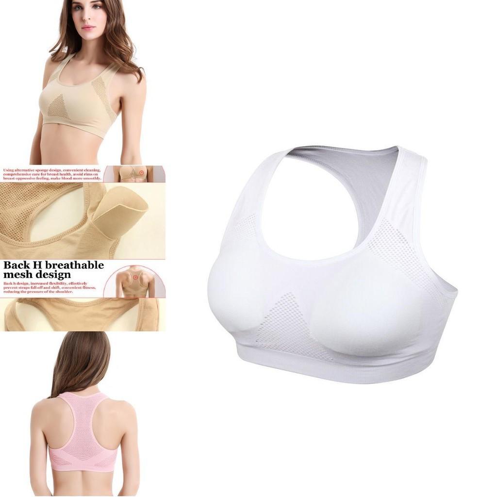Women Breathable Padded Sports Bra With Hollow Out Design And Pure Color
