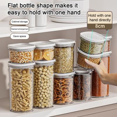 Sealed Jar Kitchen Spice Storage Bins with Divided Compartments Stackable Design Easy Access Sliding Lid Spices Snacks Storage Box