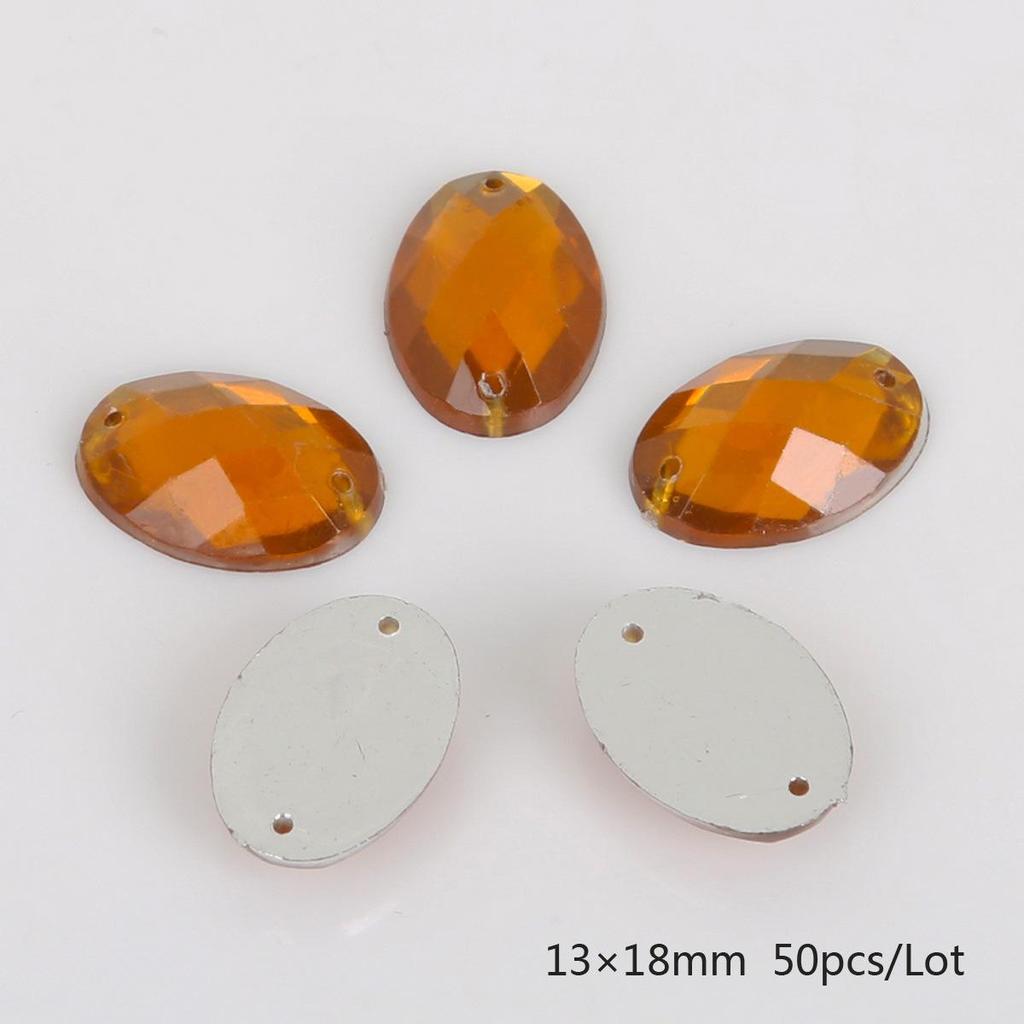 Round Multi-Faceted Acrylic Rhinestones with Double-Hole Flat-Back for Jewelry Accessories