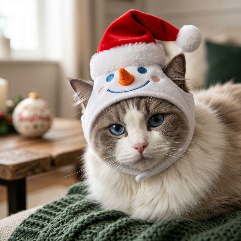 Soft Plush Dog Xmas Plush Hat Skin Friendly Cat Costume Headwear Home Holiday