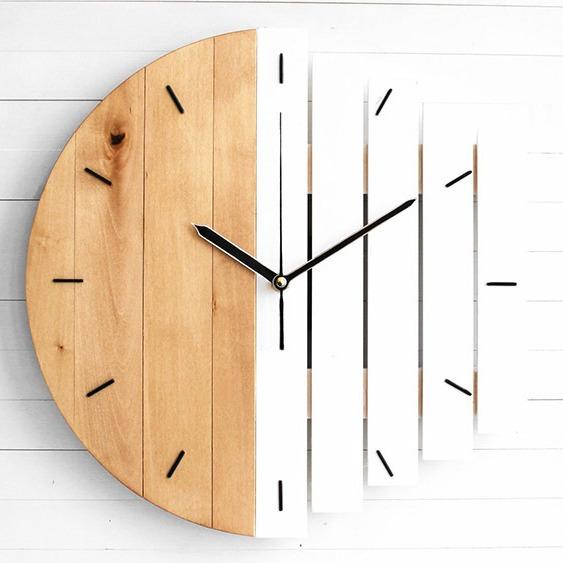 Irregular Abstract Industrial Style Wall Clock Simple Creative Big Wooden Quartz Wall Clock Living Room Bedroom Home Decoration