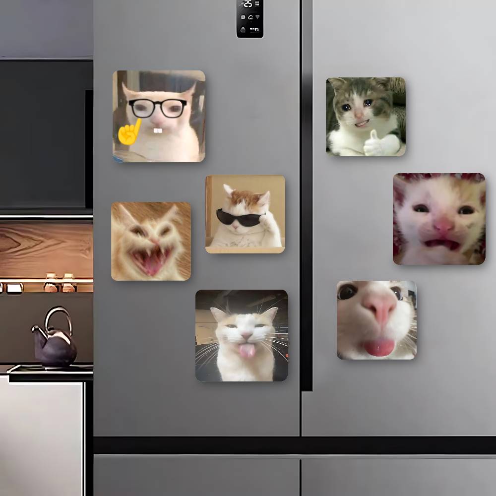 Grappige Kat Memes Koelkastmagneet Gepersonaliseerde Creatieve Magnetische Stickers Met Magneten