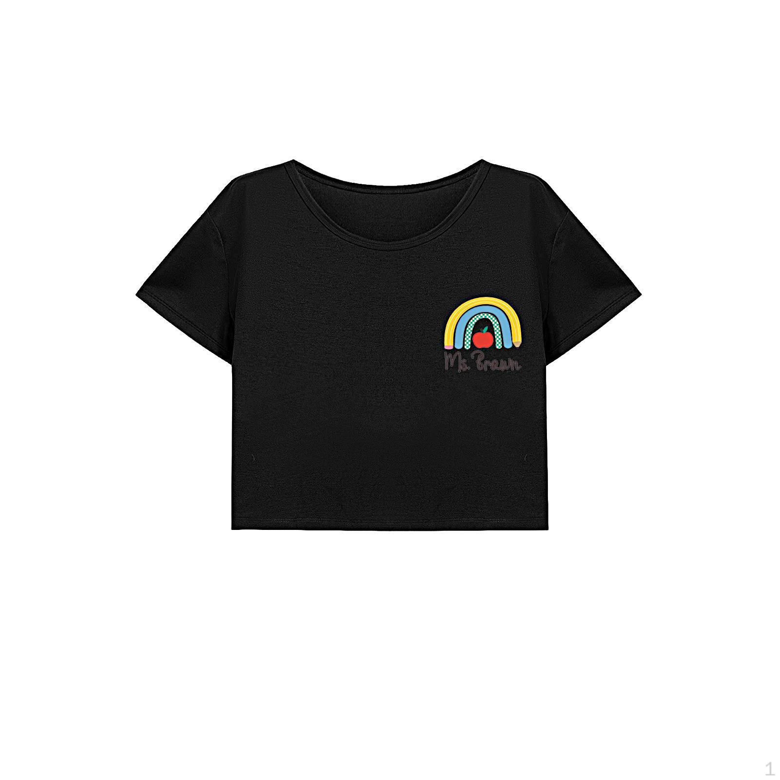 

Женская повседневная футболка с укороченным топом и круглым вырезом