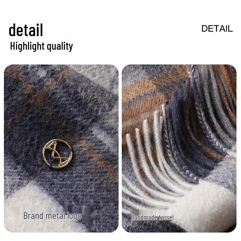 Maoren Women's 100% Cashmere Plaid Scarf