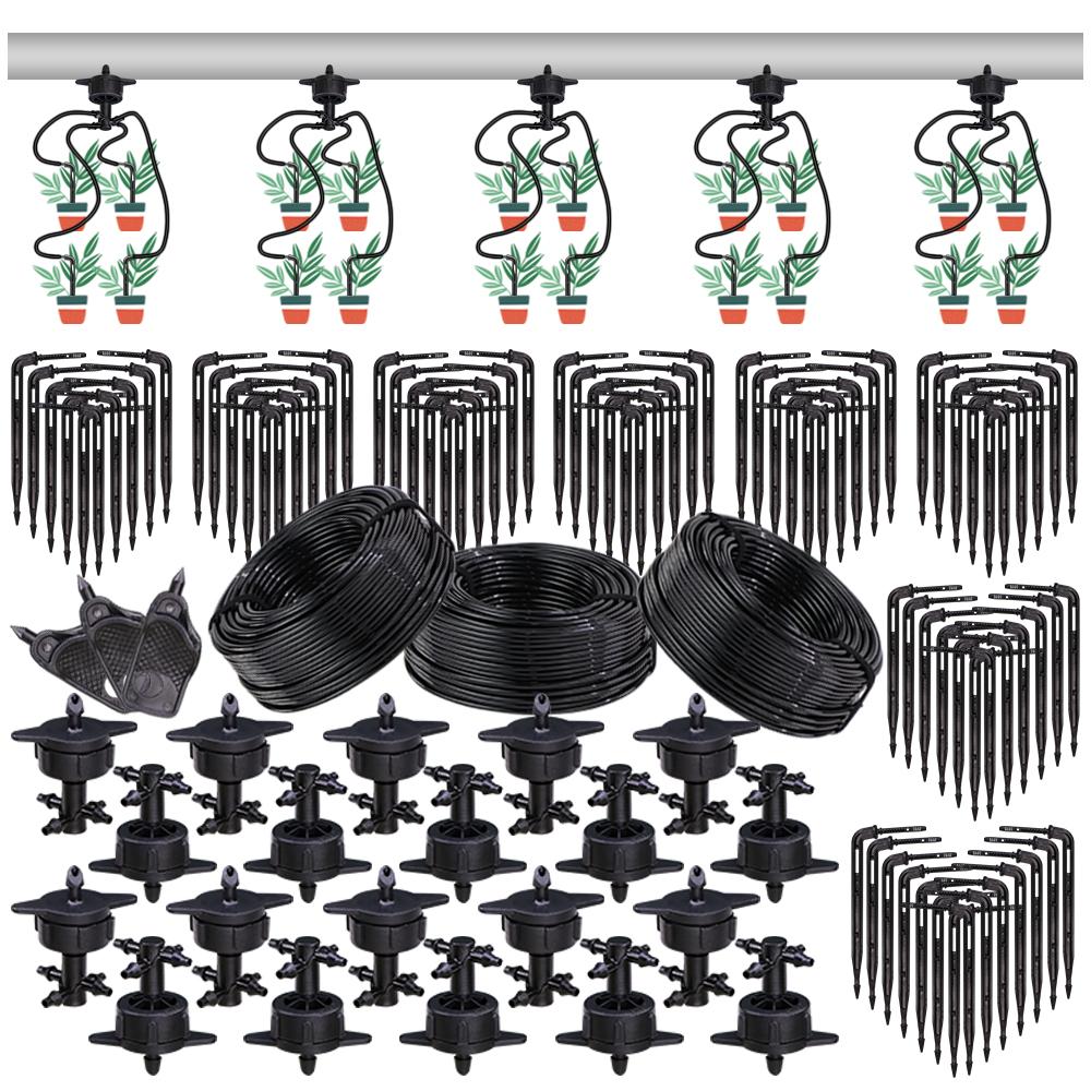 

Капельное орошение для теплицы, 4-канальный 3/5 мм капельный излучатель, 2-канальный передатчик, система полива для садового газона, горшка, 1/2/4/8 л