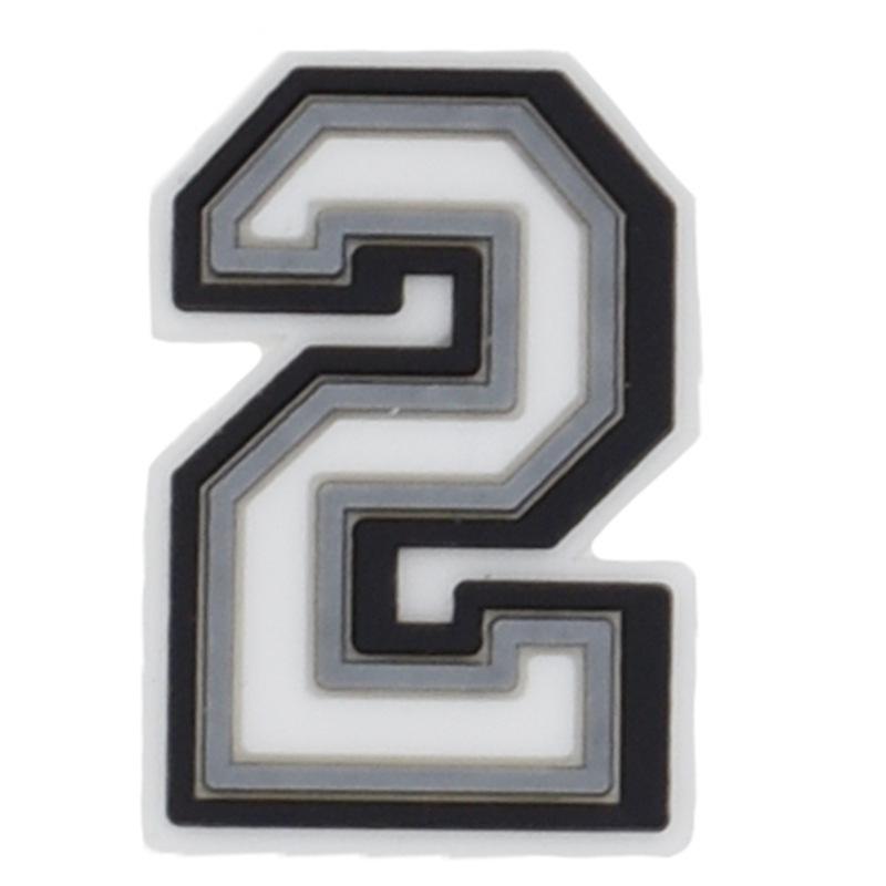 Black & White Letter Series PVC Clog Shoe Charms - Soft Rubber Shoe Flowers & Accessories