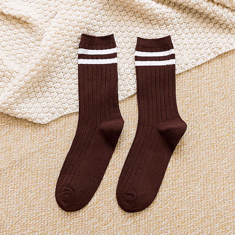 Neue koreanische japanische Art Damen Socken Lockere Socken Schulmädchen Harajuku Einfarbige Nadelstrick Gestreifte Lässige Baumwollsocken
