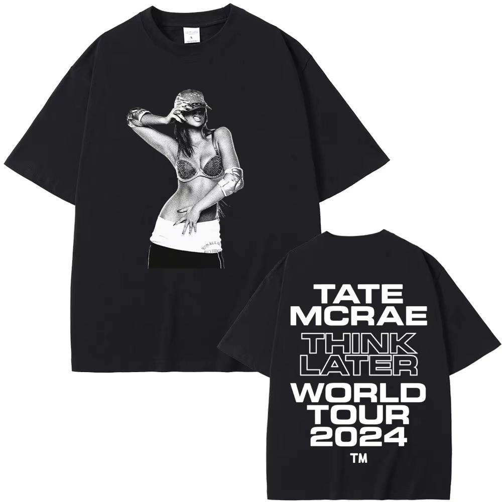 Singer Tate Mcrae T8 Graphic T Shirts Unisex Wounisex Fashion Vintage Trend Tshirt Summer Male Casual Oversized Crewneck Short Sleeve