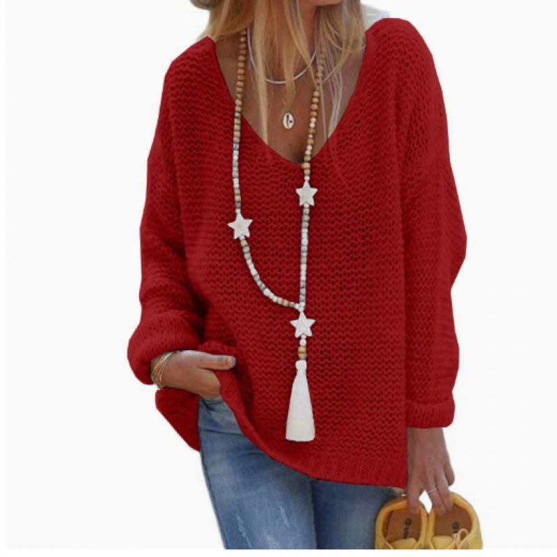 JPNTKY Women's Fashion Casual Solid Color Print Long Sleeve V Neck Blouses & Shirts