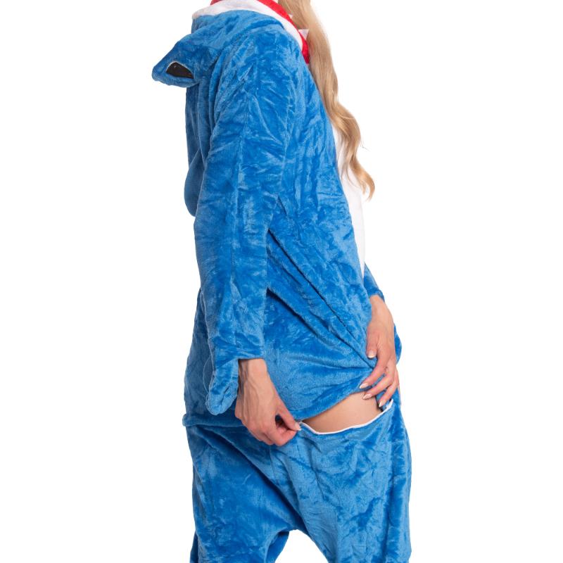 Piżama damska kombinezon kigurumi onesie kostium niebieski rekin 165-175 l