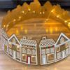 Christmas Tree Gingerbread House Collars LED Xmas Tree Gingerbread House Skirt Collar Holiday Supplies for Fireplace Entryway