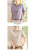 Elegant Ice Silk Short-Sleeve Knitted Top for Middle-Aged Women