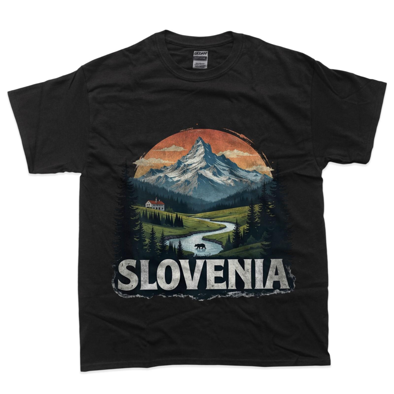 Ретро Словения Пейзаж Винтажная Футболка-Сувенир 4XL