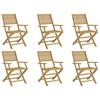 VidaXL Folding Garden Chairs Set of 6 Solid Acacia Wood, Wooden Garden Chair, Folding Chair, Furniture 3214226