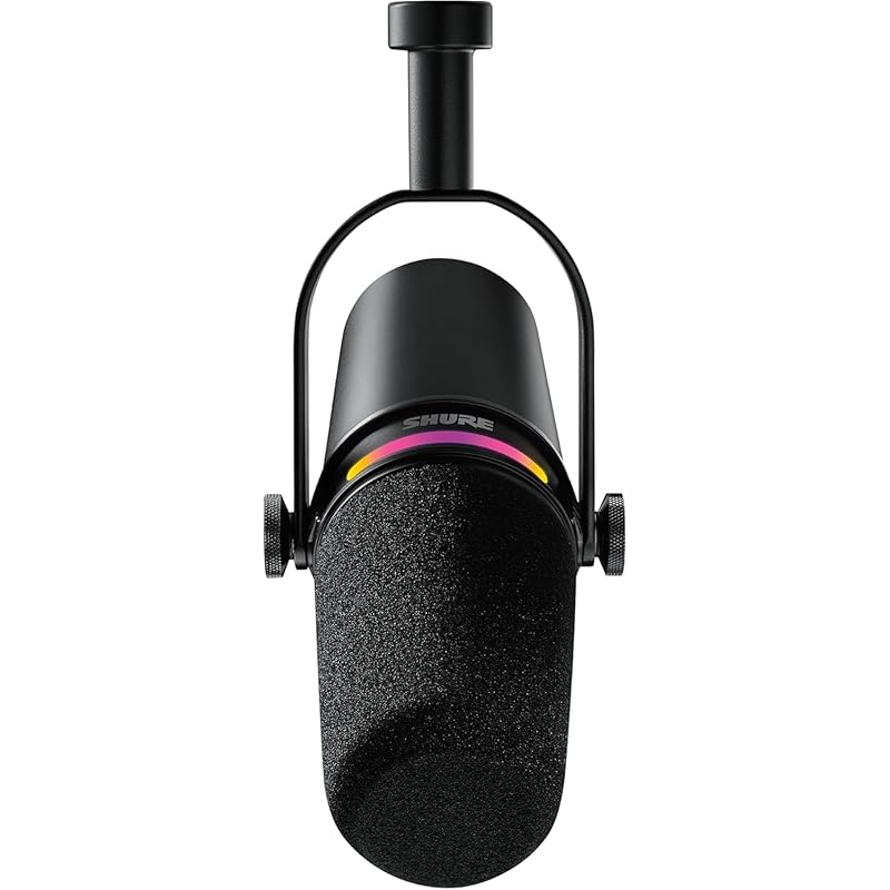 Shure MV7+ Podcast Microphone, Black (MV7+-K): OBS Certified, Dynamic Cardioid Unidirectional Microphone with USB-C and XLR Wired Connection, Noise