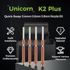 Original Creality Hi/K2/K2 Pro/K2 Plus Unicorn Quick-Swap Nozzle Kit,High-Flow Steel-Tip Copper Nozzles &Titanium Alloy Heatsink