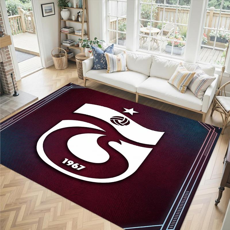 Trabzonspor FC Design Crystal Velvet Carpet Cozy Non?Slip Printed Rug For Bedroom Living Room Entrance