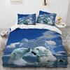 Polyester Duvet Cover With Pillowcases 3D Print Polar Bears On The Island Couples Arctic Animals Bedroom Set Bedding Dropship