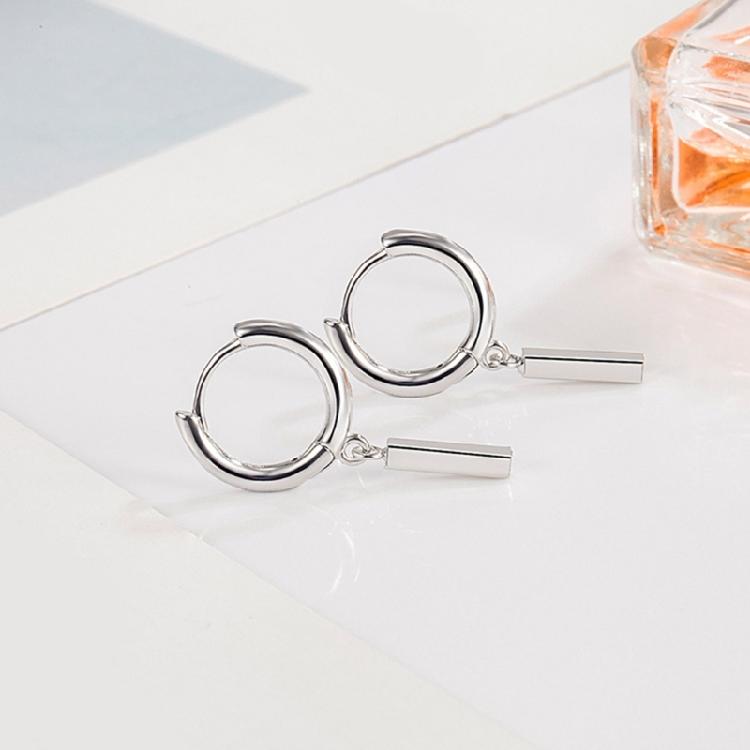Delicate Silver Rod Drop Earrings Stylish and Timeless Ear Rings Charm Cute Silver Bar Drop Earrings for Girls and Teens