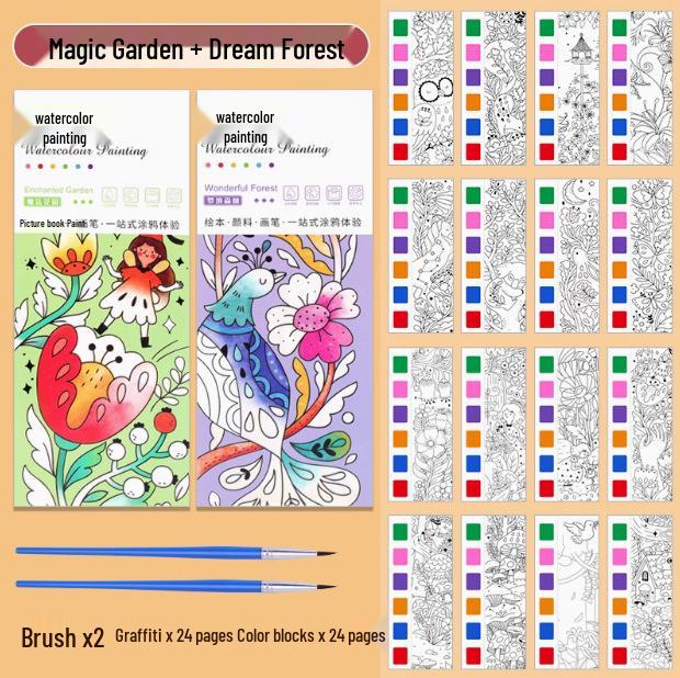 Feile Watercolor Sticky Notes & Bookmark Set: DIY Chinese Style Painting Kit for Kids
