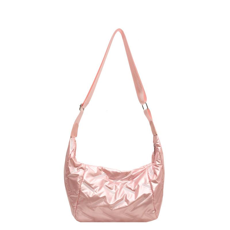 Korean Style Cotton Satchel With Puffed Design And Single Shoulder Strap For Daily Outfits
