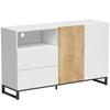 Sideboard Modern Storage Cabinet with 2 Soft-Close Doors and 2 Drawers 140x40x85 Cm, White