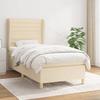 3128570 vidaXL Divan Bed and Mattress Cream 90x190 Cm Fabric