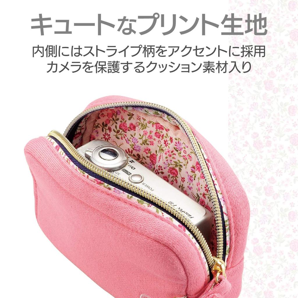 ELECOM Digital Camera Case/Floral Pattern/M Size/Pink DGB-064PN