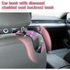 4PCS Bling Car Seat Headrest Hook, Crystal Rhinestone Backseat Hanger Organizer for Purse Handbag Umbrella, Shiny Auto Interior Seat Back Storage