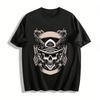 Vintage Firefighter Skull Print Tee Edgy Casual Unisex Top Pure Cotton T-shirt