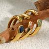 MamacitaSlay 316L Stainless Steel Multicolour Zircon Open Ring 18K Gold Plated Waterproof Jewelry Women's Minimalist Ring Gift