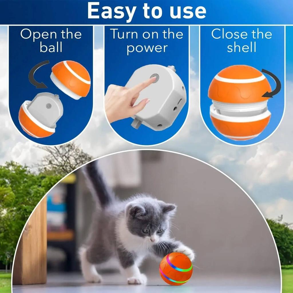 Smart Teasing Dog Ball Remote Control Waterproof Interactive Pet Toy LED Light Dog Bouncing Toy Ball Automatic Rolling Toy Ball