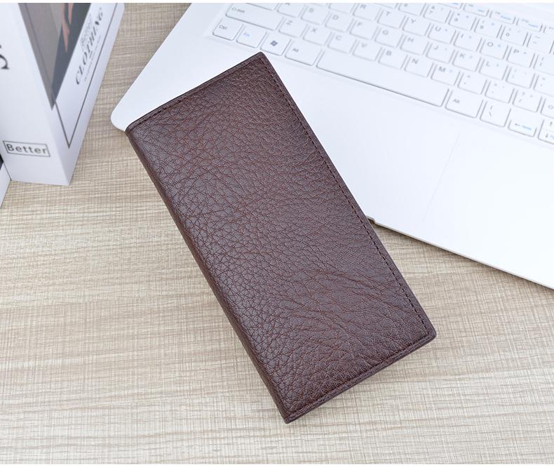 Men's Retro Long Thin Soft Wallet with Multiple Card Slots and Large Capacity