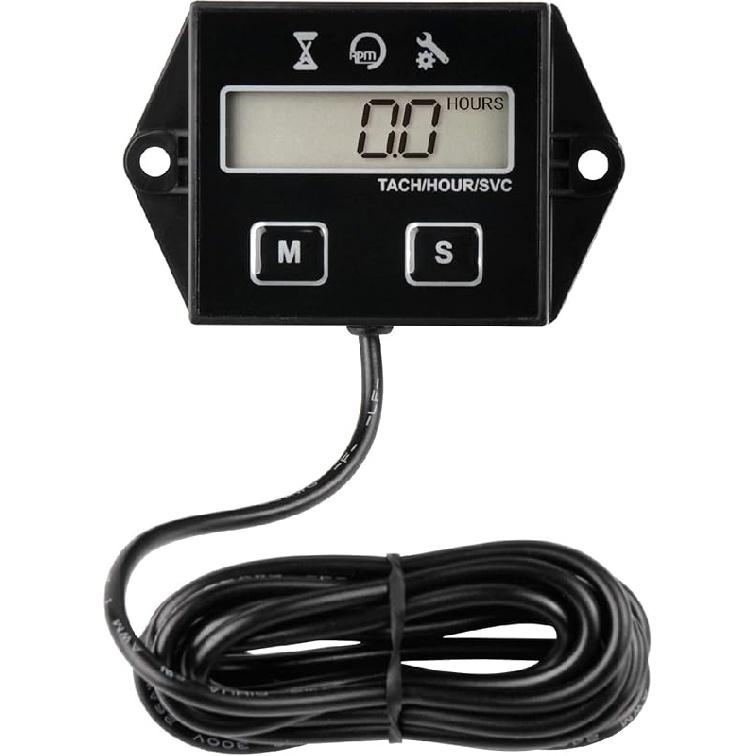 Runleader Digital Hour Meter Tachometer, Maintenance Reminder, User Shutdown, Use for ZTR Lawn Mower Tractor Generator Marine Outboard ATV Motor 1