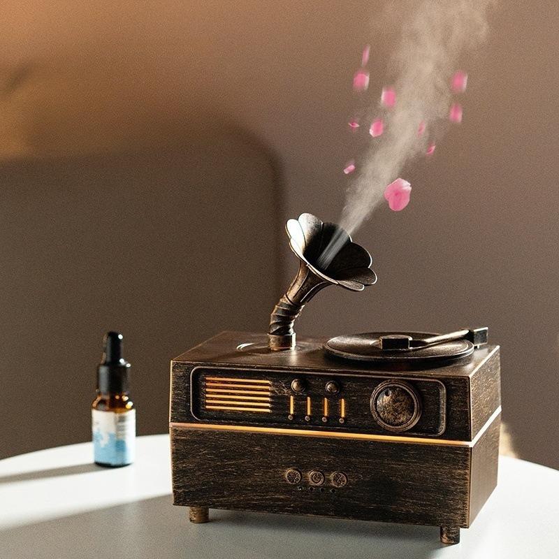 Retro-Grammophon Bluetooth Aroma-Diffusor & Lautsprecher - Stilles Geschenk für Zuhause, Kosmetikstudio oder Hotel