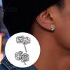 Compact Ear Studs 1 Pair Rhinestone Money Stud Earrings for Women, Glittering Shiny Hypoallergenic Sign Earrings, Jewelry Gift Teens Girls,