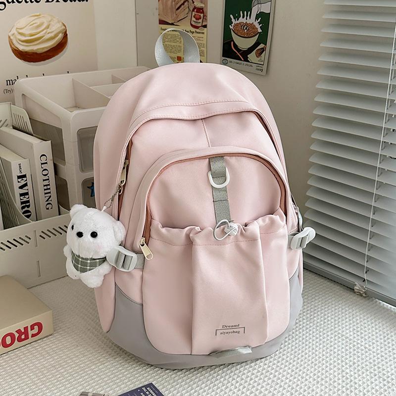 School bag style new fashion, retro contrasting colors college style school bag junior high school high school student backpack tide