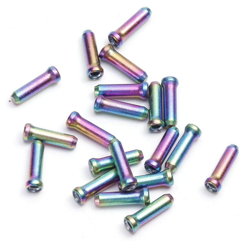 20pcs Bike Wire End Caps Aluminum Alloy Color Brake Shifter Inner Cable Tips Replacement Cycling Equipment Accessories