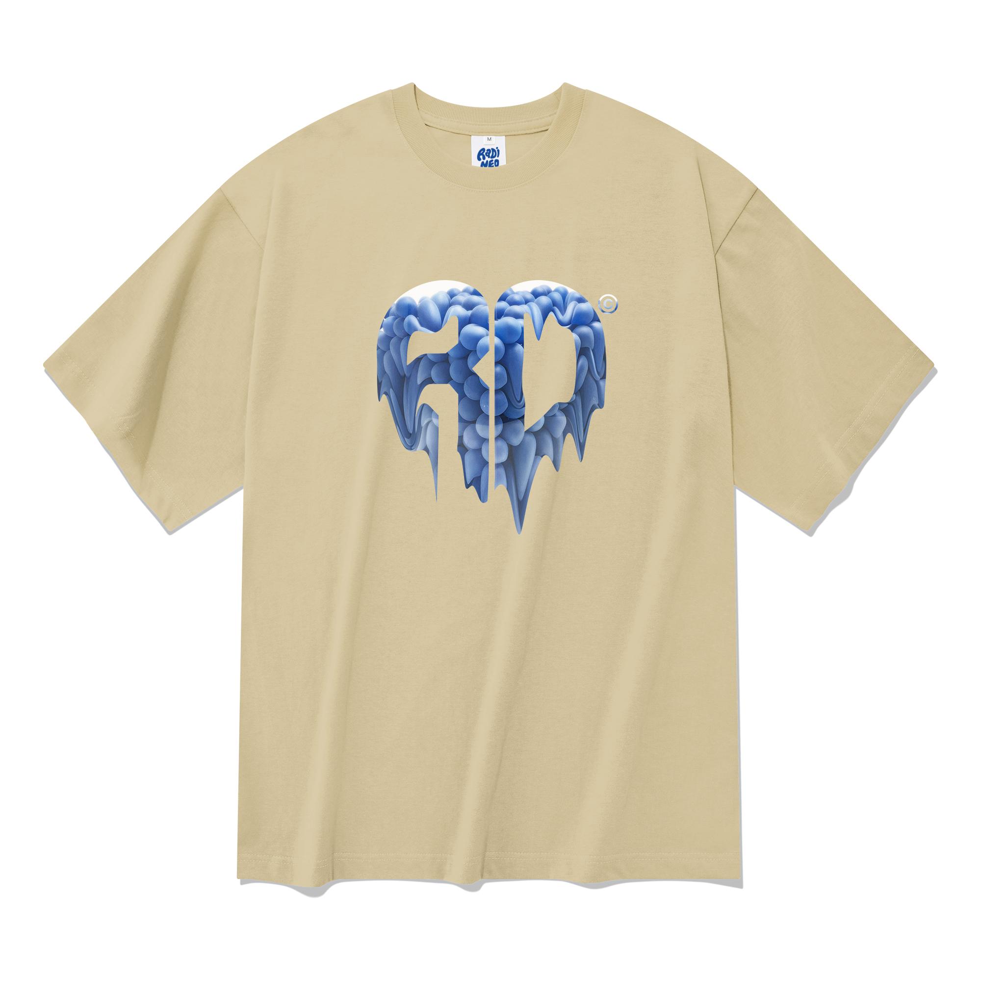 Radineo 20-Count Heart Ball Short Sleeve T-Shirt Beige L